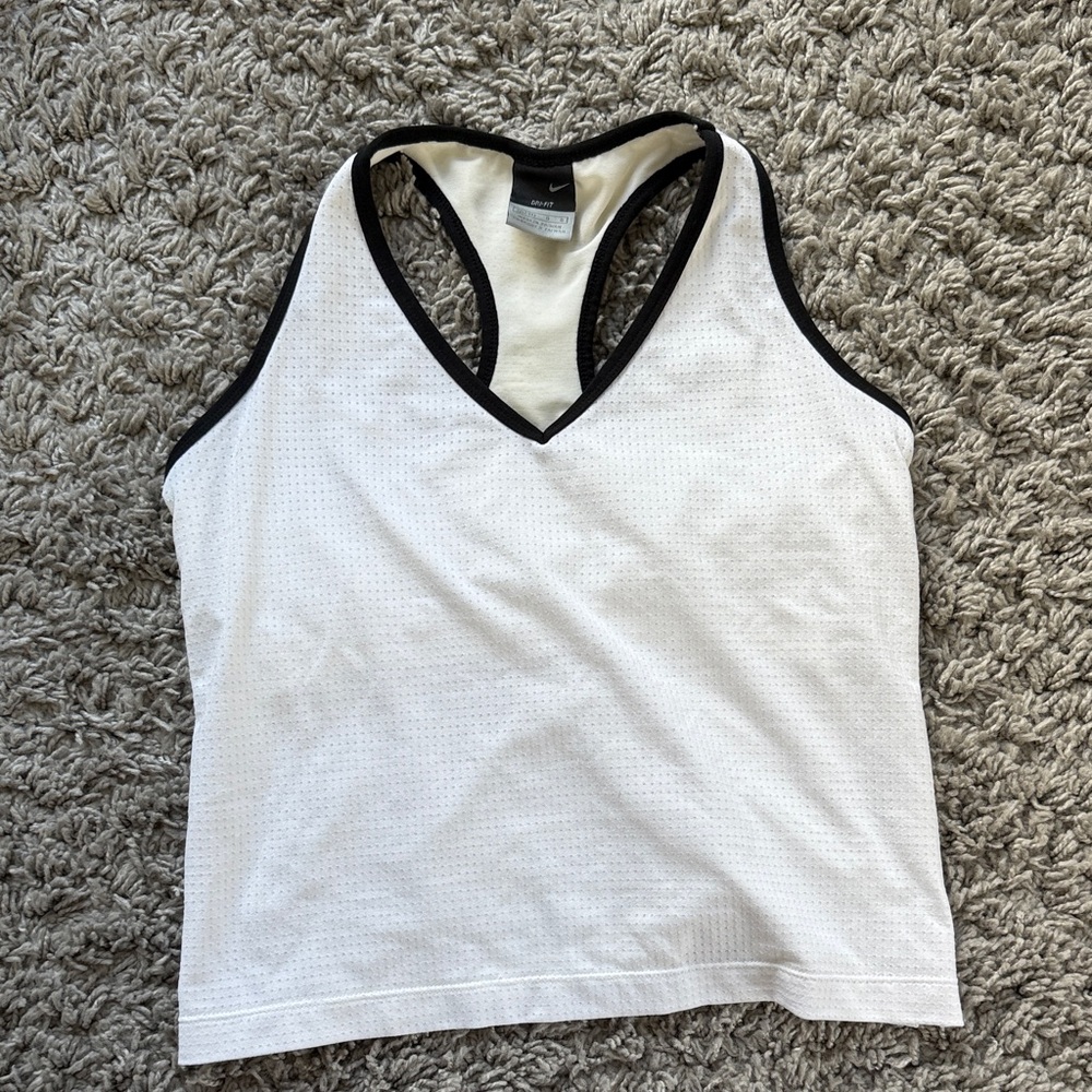 Nike Dri-FIT White and Black Tank